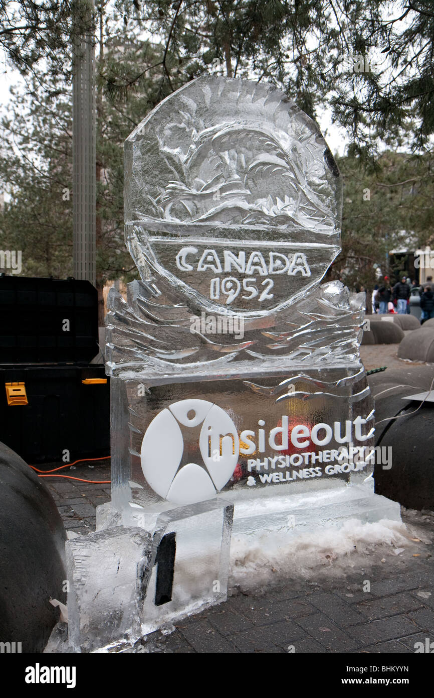 Sculpture de glace en plein air d'hiver envie gel Banque D'Images