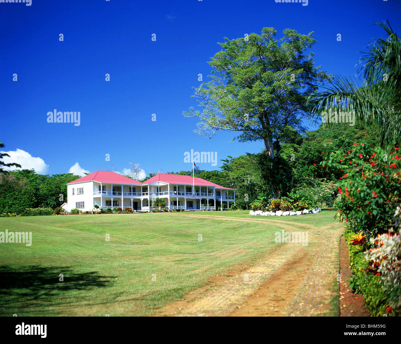 Maison de plantation de Vailima (Musée Robert Louis Stevenson), jardins botaniques de Vailima, Apia, île d'Upolu, Samoa Banque D'Images
