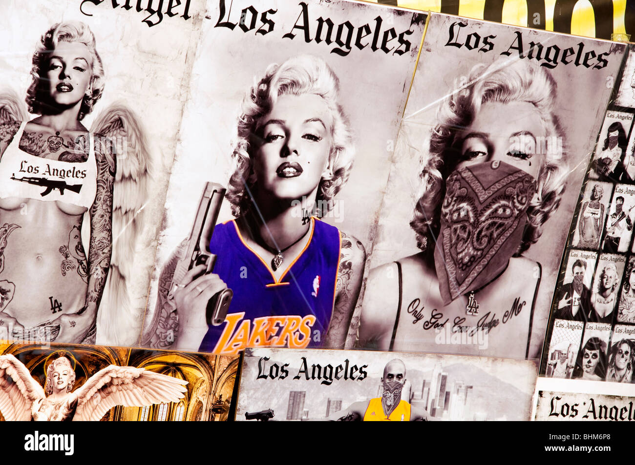 Magasin de tatouage de Marilyn Monroe Banque D'Images