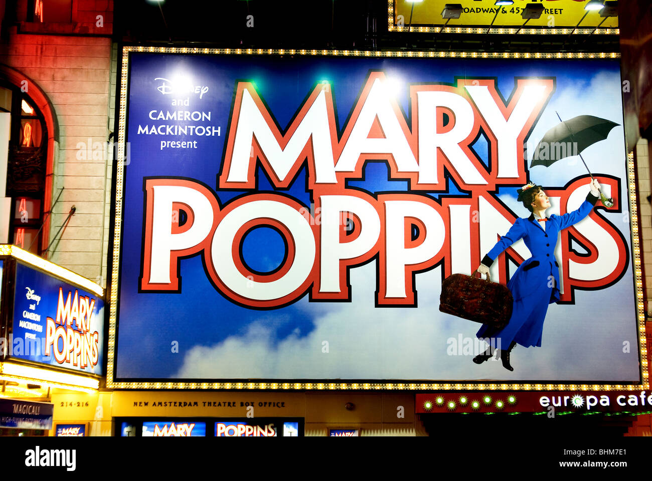 Mary Poppins' spectacle de Broadway, Times Square, New York City Banque D'Images