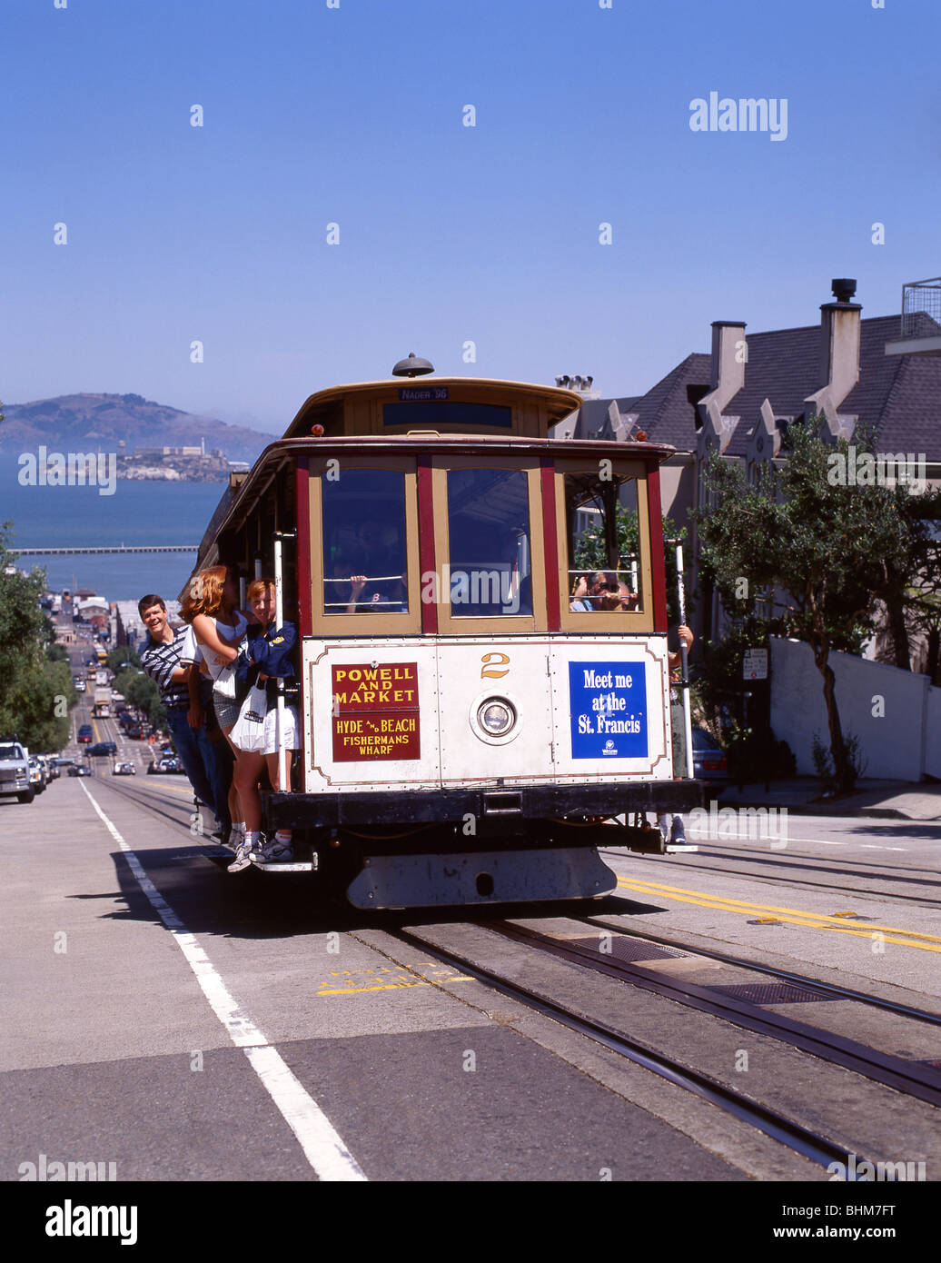 Un téléphérique sur Hyde Street, San Francisco, Californie, États-Unis d'Amérique Banque D'Images