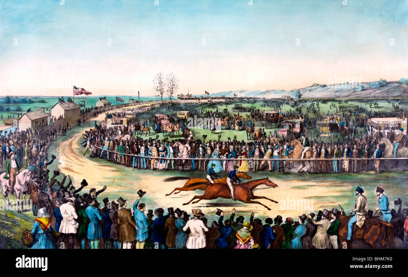 Peytona et la mode : dans leur grande correspond à 20 000 $. Au cours de l'Union européenne Cours L.I. 13 mai. 1845, remporté par Peytona, time 7:39 3/4 Banque D'Images