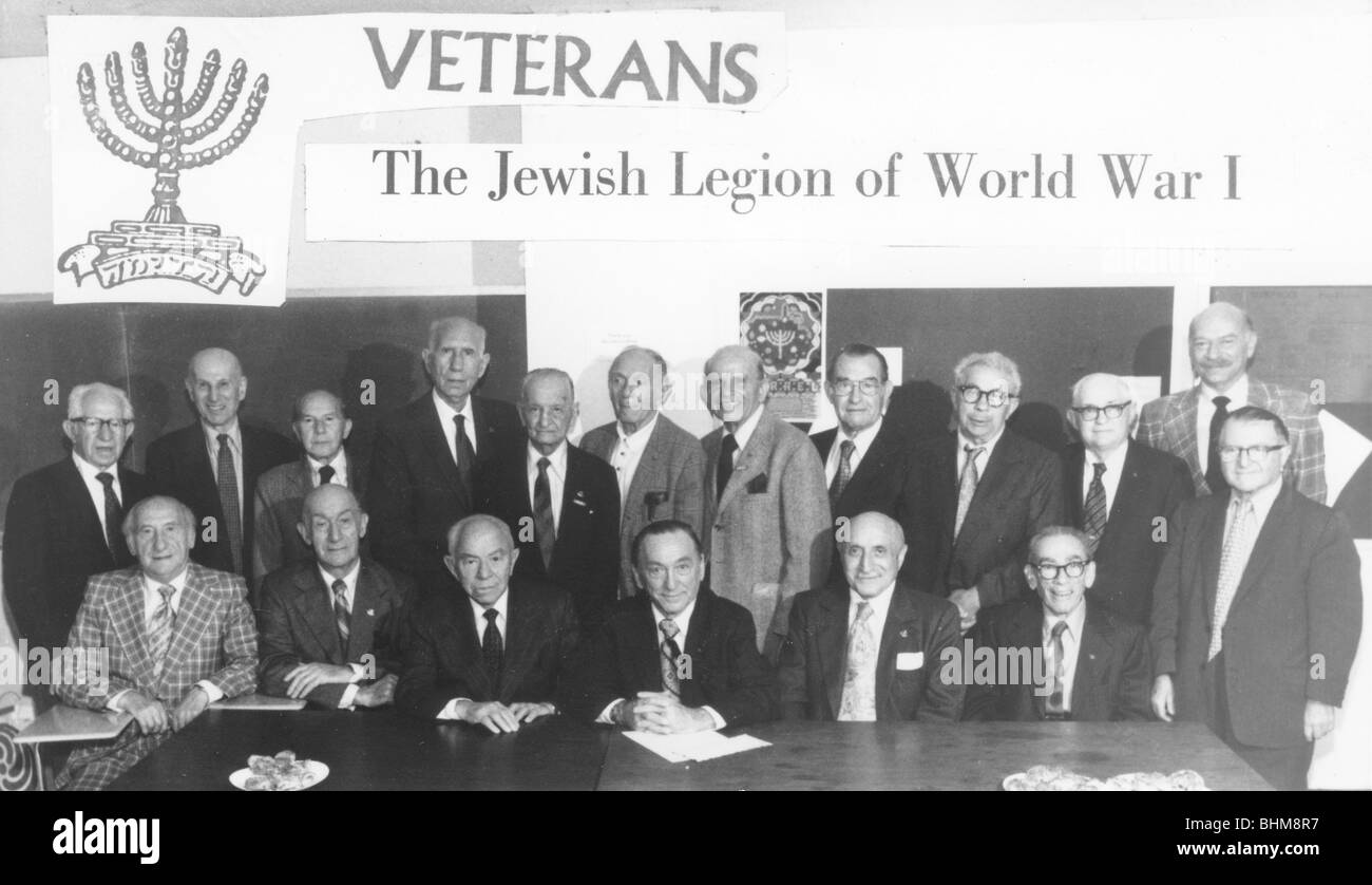 Réunion des anciens combattants de la Légion juive de la PREMIÈRE GUERRE MONDIALE, c1985. Artiste : Inconnu Banque D'Images