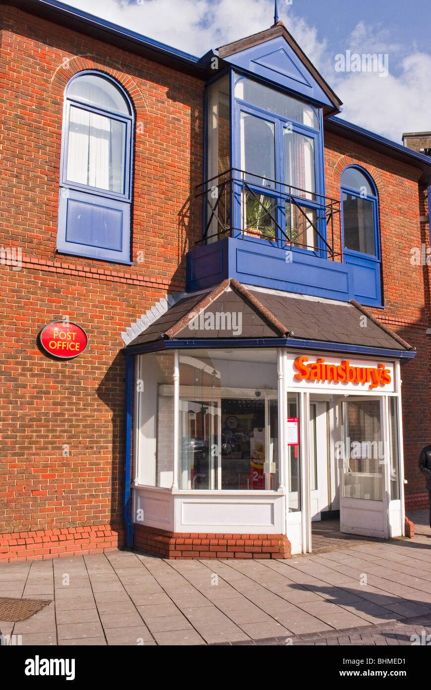 Avant de Sainsbury's store dans la ville près du centre de Devizes Wiltshire, UK Banque D'Images