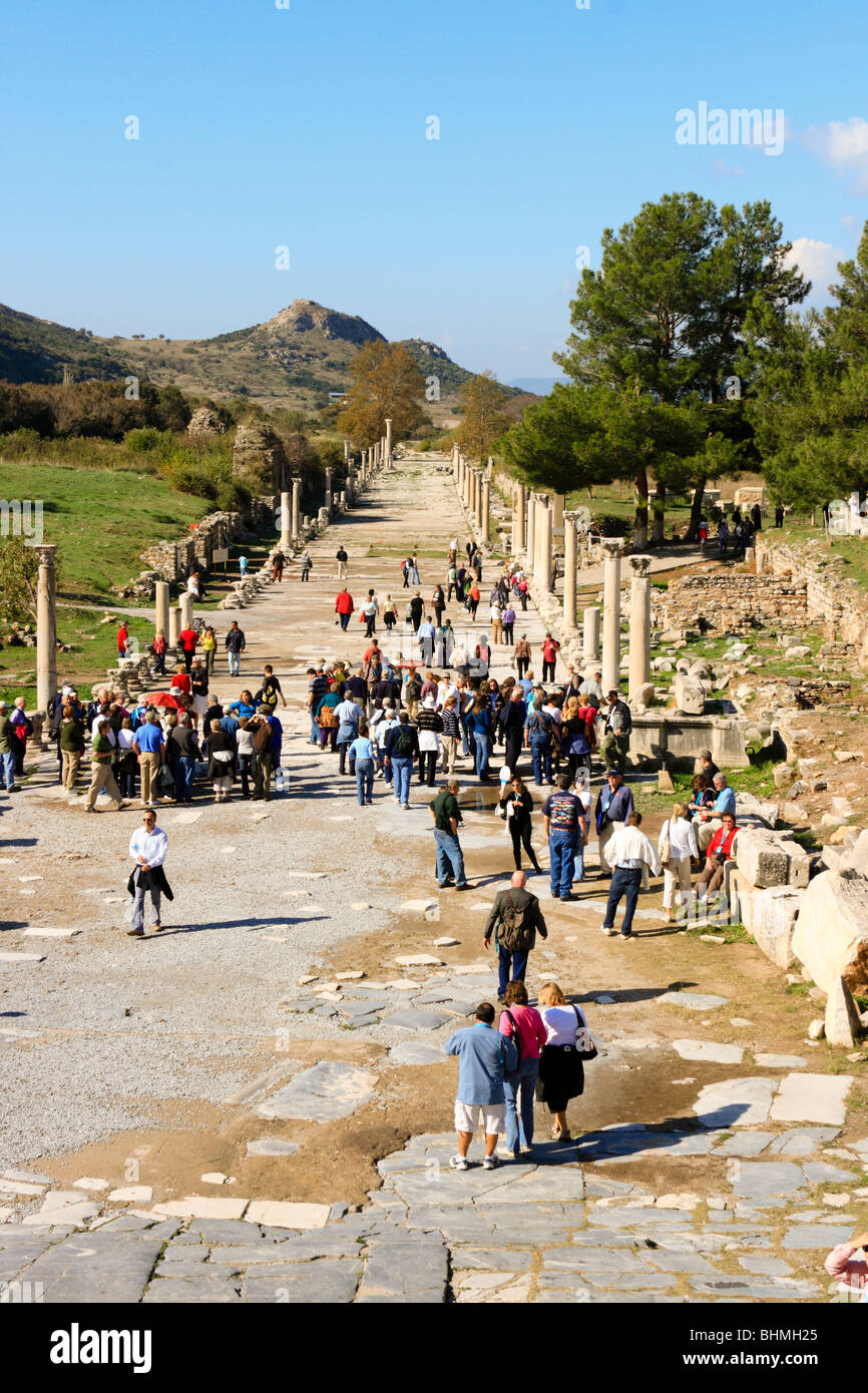 Route historique du port de la ville antique d'Éphèse, Turquie Banque D'Images
