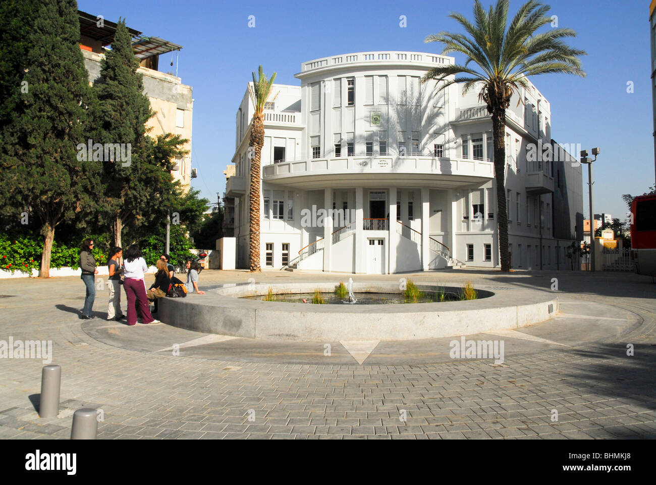 Israël, Tel Aviv, l'ancienne mairie à la place Bialik dans la rue Bialik Banque D'Images