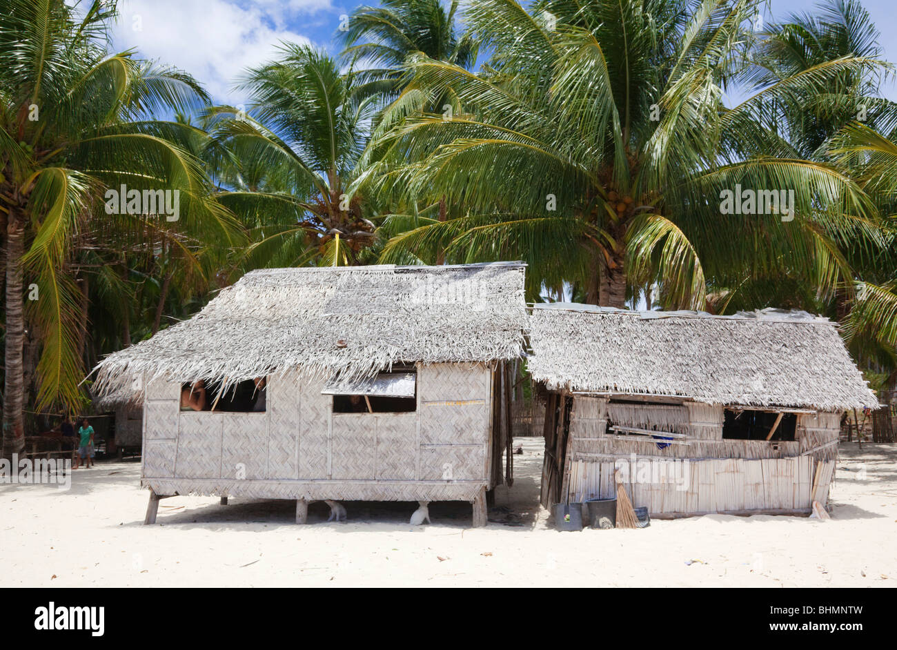 Maison de village de l'île de l'archipel Bacuit Darocotan ; ; ; Philippines Palawan Banque D'Images
