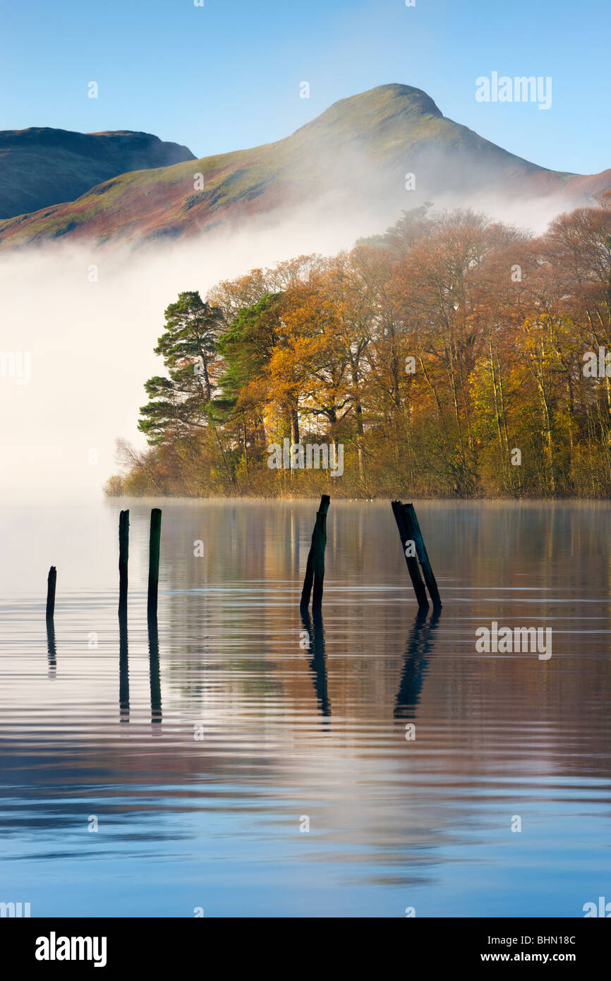 Derwent Water et Cat Bells mountain, Keswick, Parc National de Lake District, Cumbria, England, UK. L'automne (novembre) 2009 Banque D'Images Derwent Water et Cat Bells mountain, Keswick, Parc National de Lake District, Cumbria, England, UK. L'automne (novembre) 2009 Banque D'Images