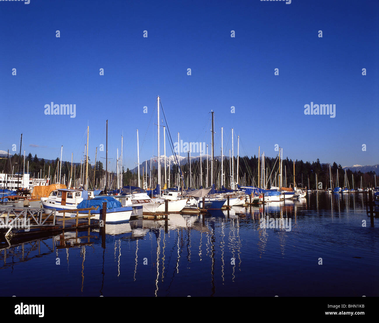 Vue sur Port de Plaisance, Vancouver, British Columbia, Canada Banque D'Images