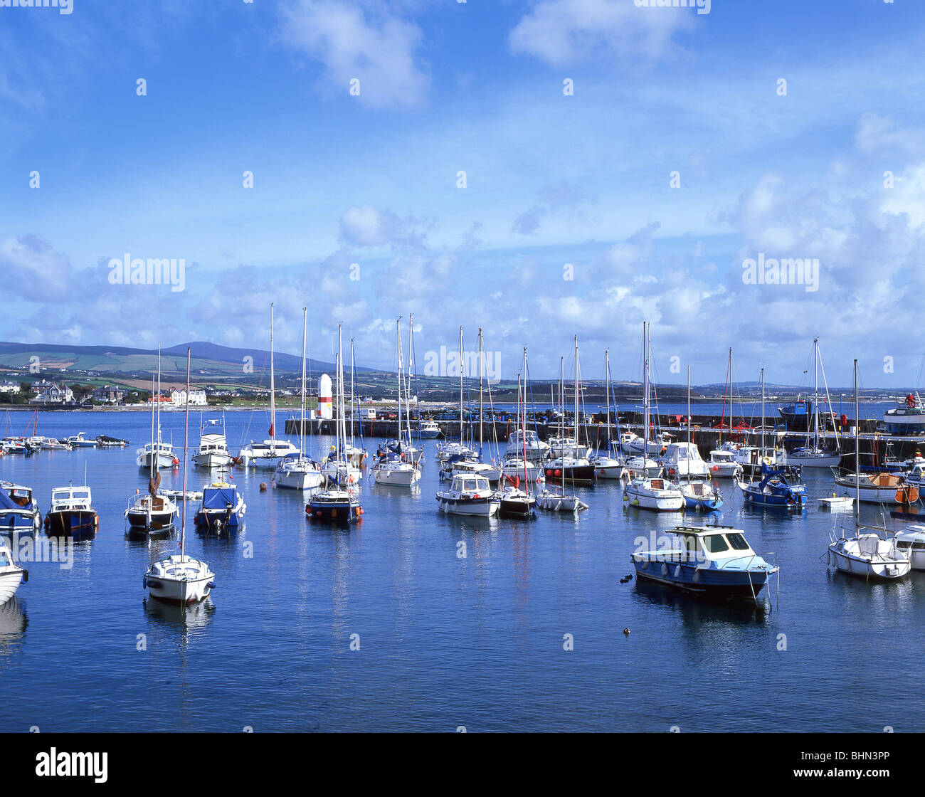 Vue sur le port, Port St Mary, à l'île de Man Banque D'Images
