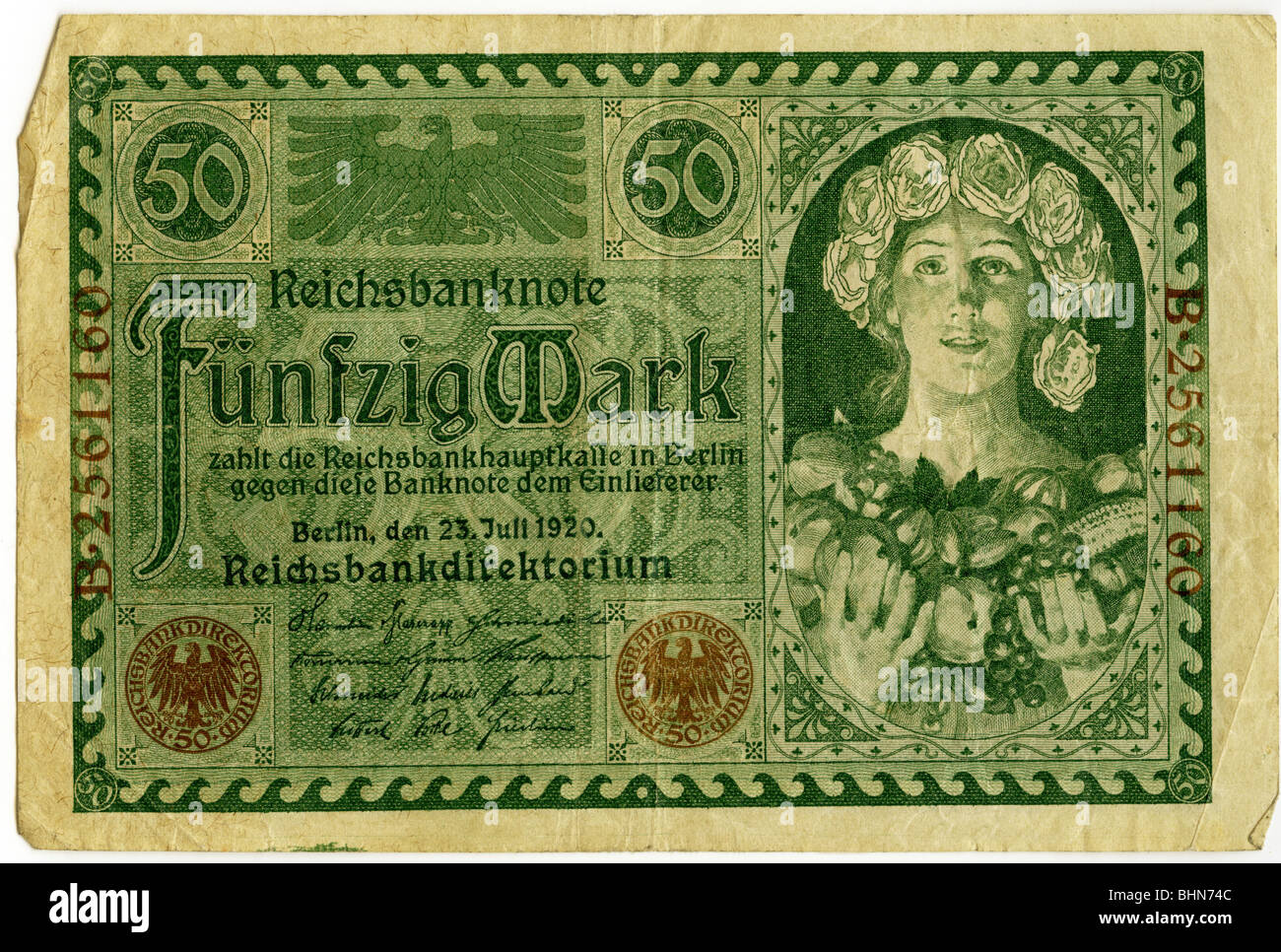 Argent / finance, billets de banque, Allemagne, 50 Mark, Reichsbank, Berlin, 23.6.1920, Banque D'Images