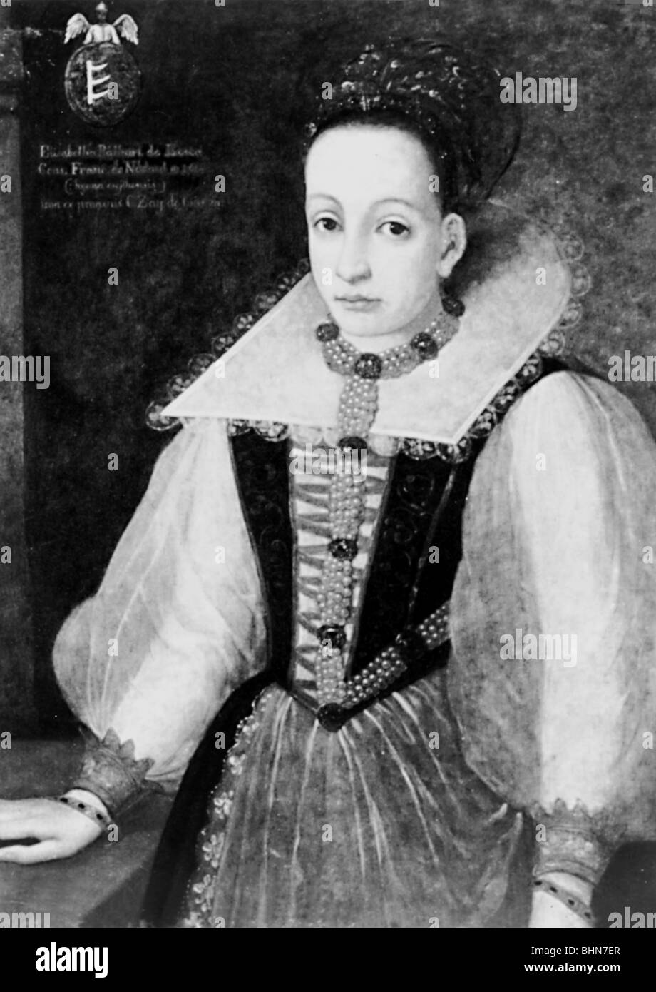 Bathory, Elisabeth, 7.8.1560 - 21.8.1614, la comtesse Nadasdy, 'La Comtesse', hongrois le tueur en série, demi-longueur, peinture, vers 1600, l'artiste a le droit d'auteur , de ne pas être effacé Banque D'Images