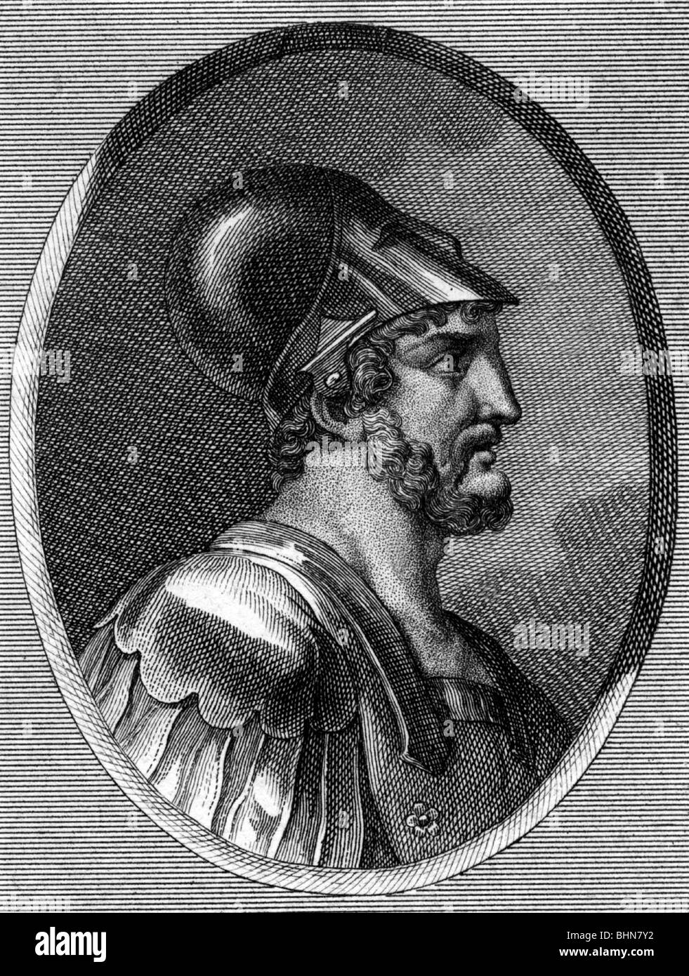 Leonidas Roi De Sparte 490 480 Avant J C Portrait Cote Face Gravure Sur Cuivre Vers 18e Siecle L Artiste N A Pas D Auteur Pour Etre Efface Photo Stock Alamy