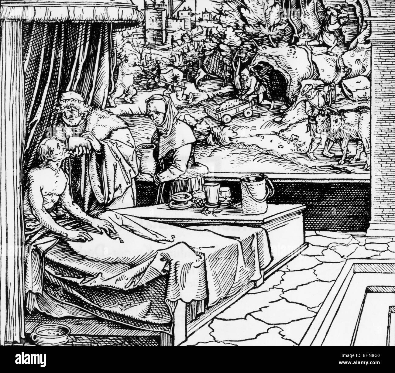 Médecine, narcose, narcotiques, médecin anesthésique, boisés par Cicero, 1531, Banque D'Images