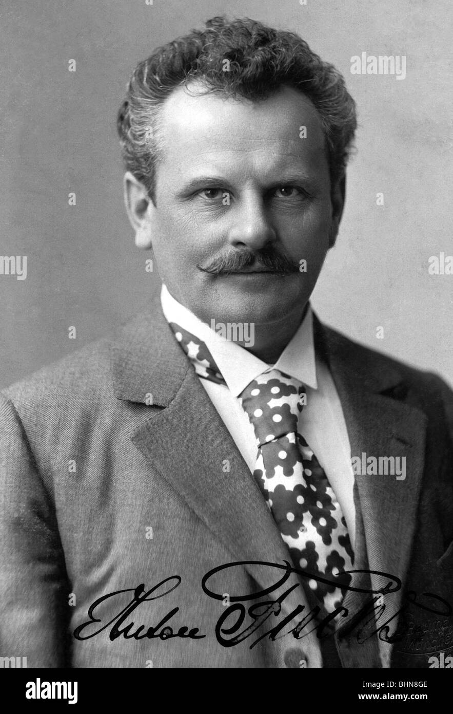 Fuchs, Anton, 29.1.1920 - 24.8.1995, acteur autrichien, portrait, autographe, carte de cabinet, photographie d'Adolf Baumann, Munich, 1903, Banque D'Images