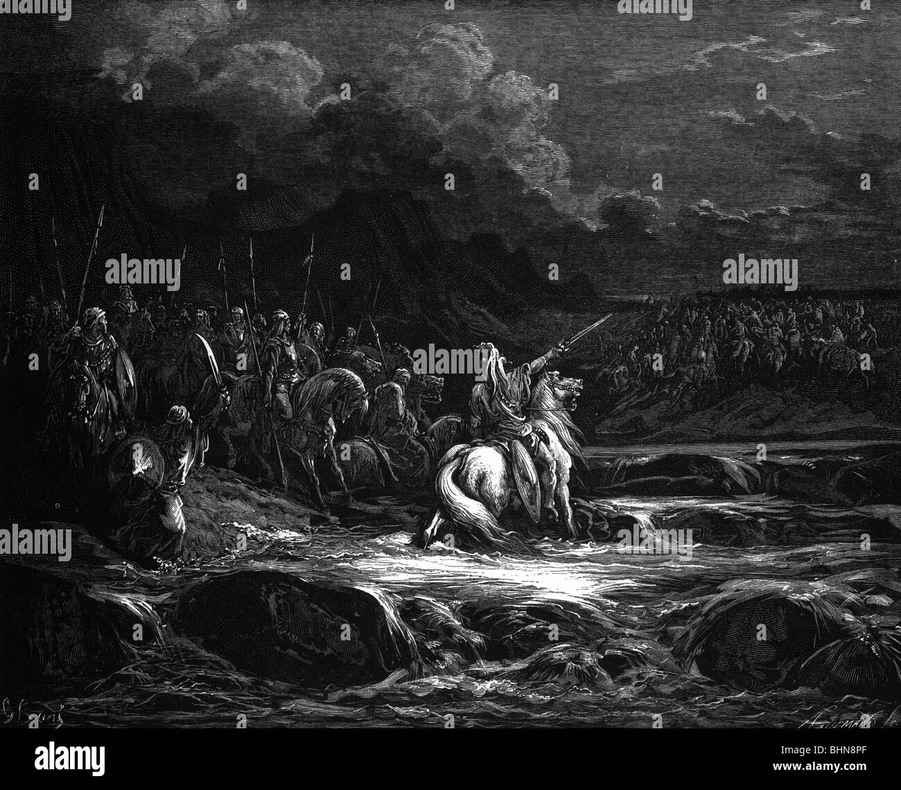 La religion, scènes bibliques, 'Judas suit Timothée', gravure sur bois par Gustave Dore (1832 - 1883), auteur de l'artiste n'a pas à être effacée Banque D'Images