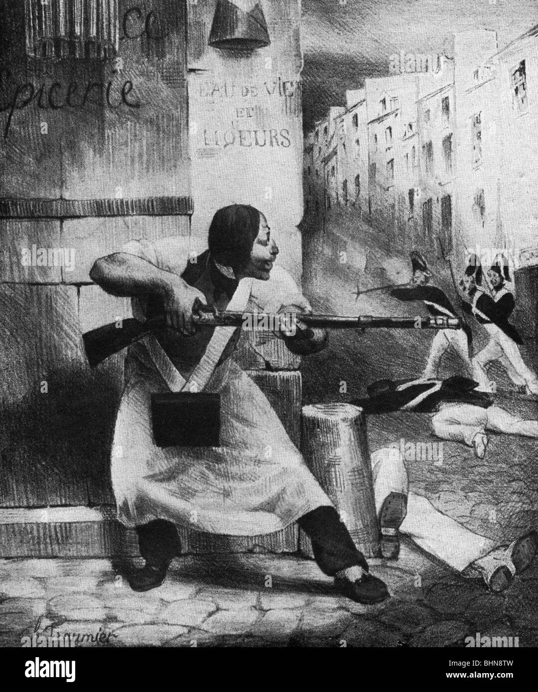 Géographie / voyages, France, révolution 1830, révolution de juillet 26.6.1830 - 29.7.1830, lutte contre la rue, Paris, illustration de Honore Daumier, XIXe siècle, historique, fusillades de rue, politique, citoyen, fusil, fusil, fusil de fusil, fusils, fusils, fusils, fusils de chasse, insurrection, révolte, rébellion, insurrections, révoltes, révoltes, rébellions, être dans les rues, révoltes, révoltes, révoltes, révoltes, rebellions armées, rebellions, rebellions, révoltes, rebellions, rebellions, rebellions, rebellions, rebel armés, armés de fusils, de personnes, Banque D'Images
