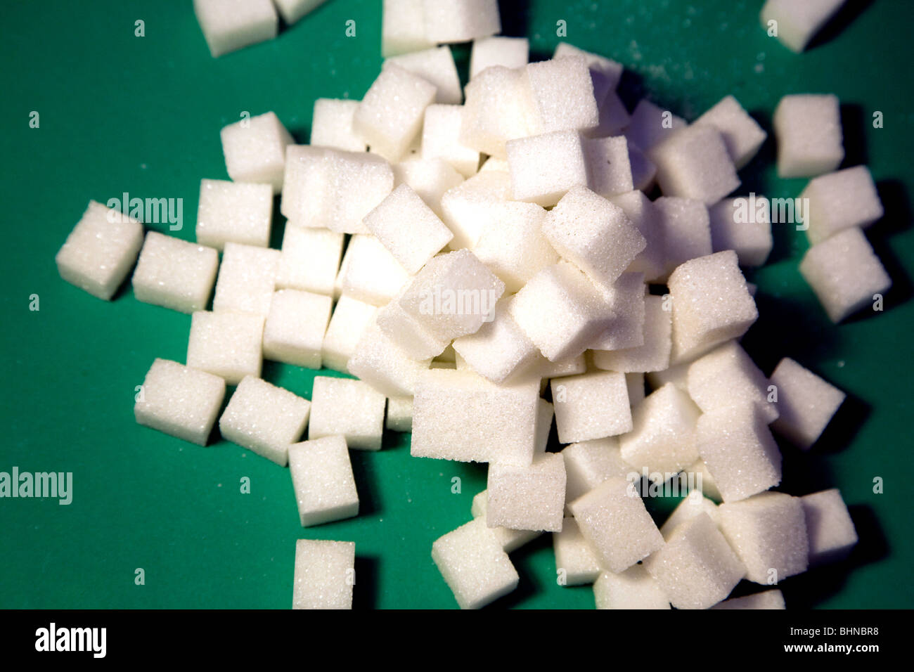 Cubes de sucre blanc Banque D'Images