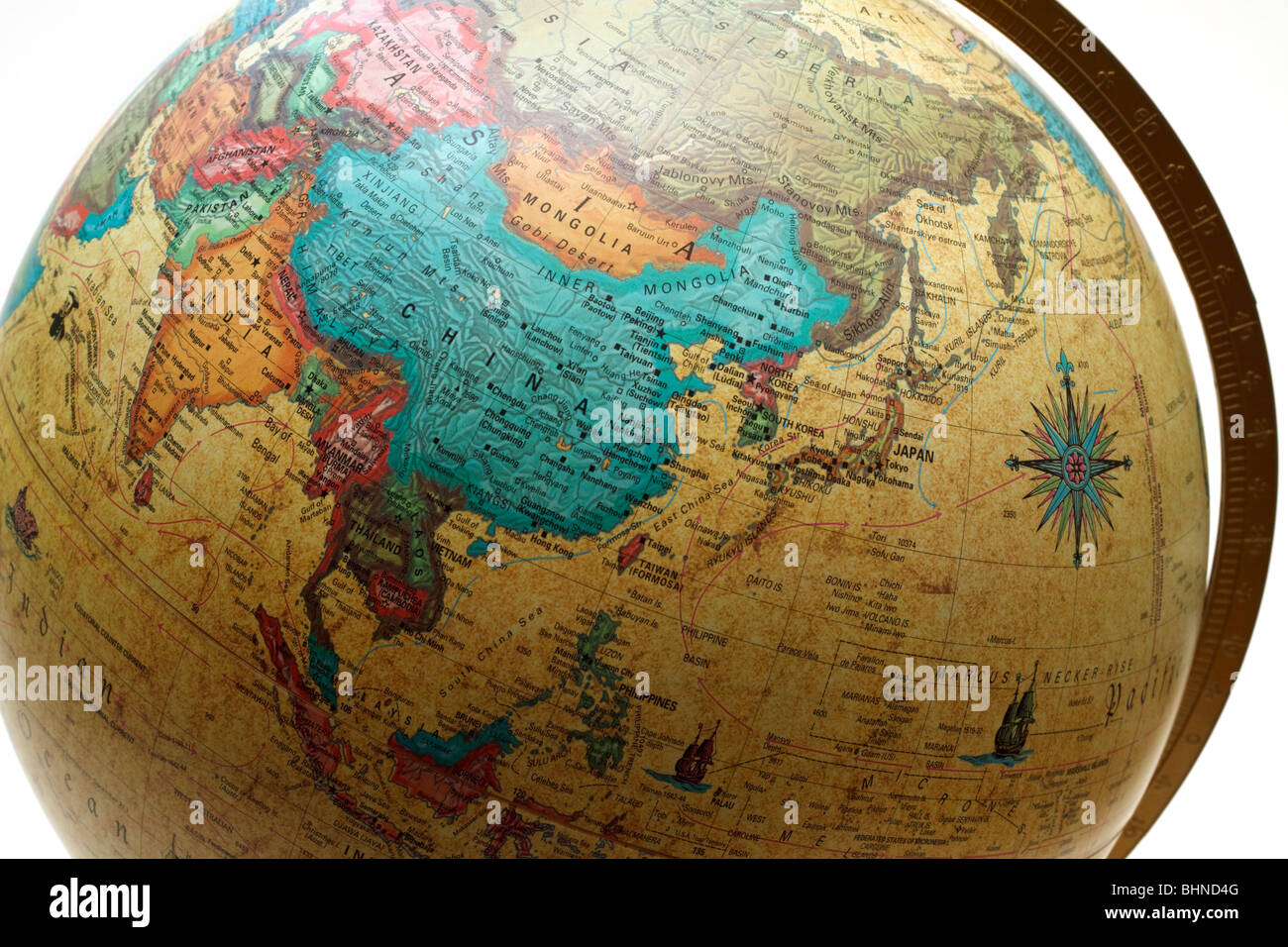 Globe s'est tourné vers l'Asie Banque D'Images