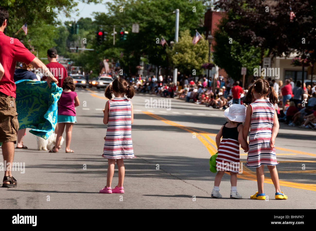 Petite ville USA Independence Day Parade. Banque D'Images