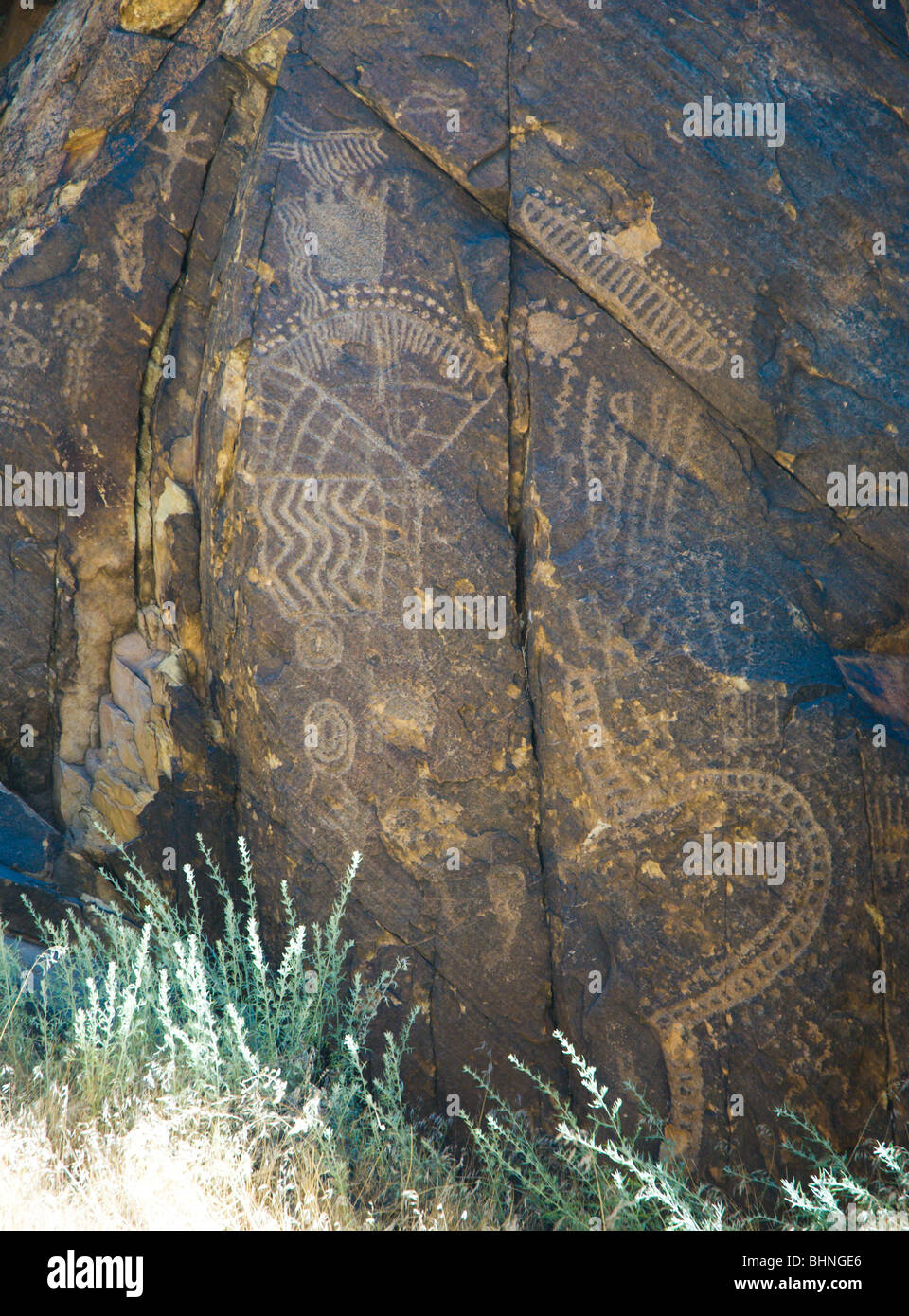 Pétroglyphes à Parowan Gap, Utah, USA Banque D'Images