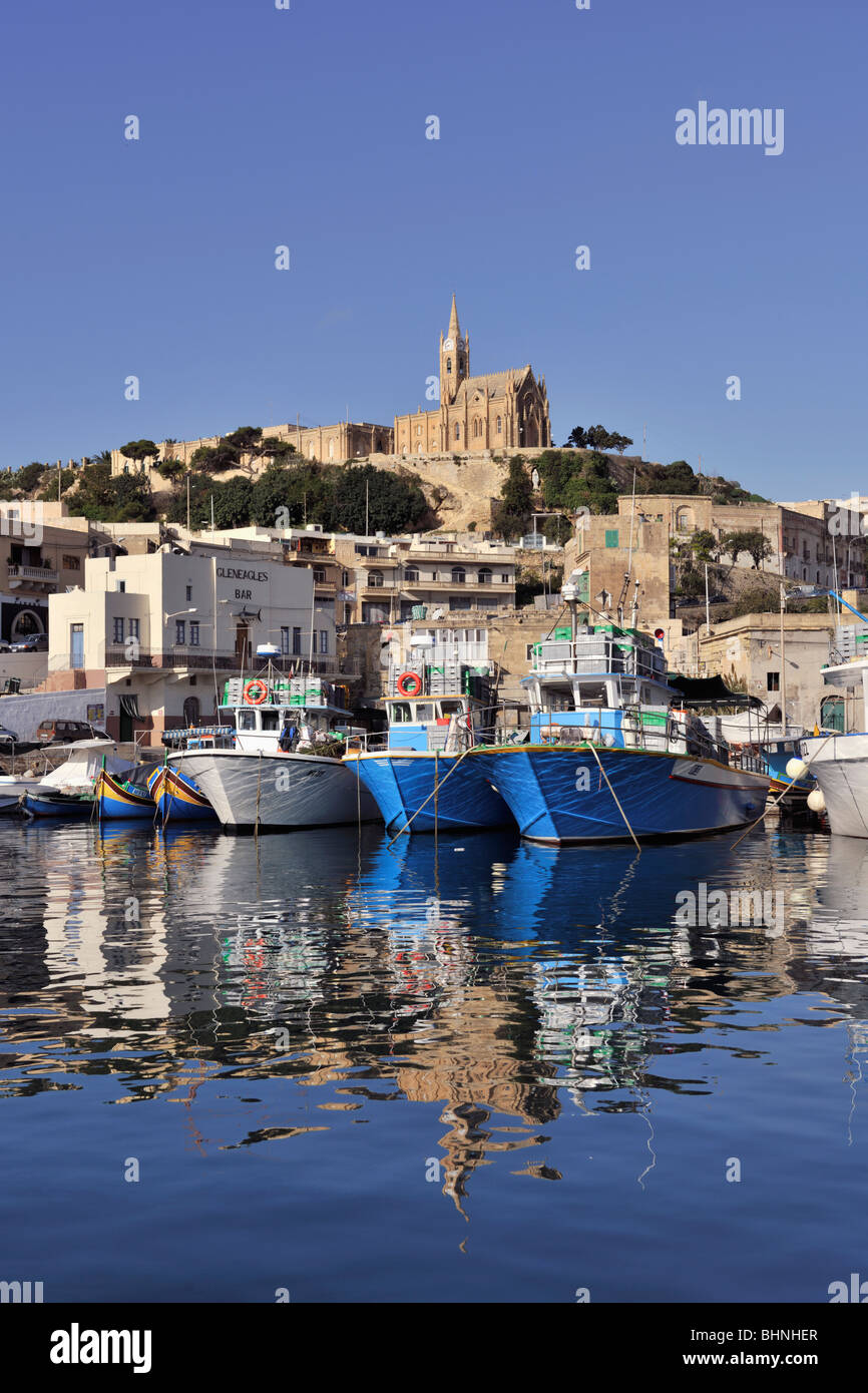 Église Notre-Dame de Lourdes, Mgarr Gozo ferry port, Banque D'Images