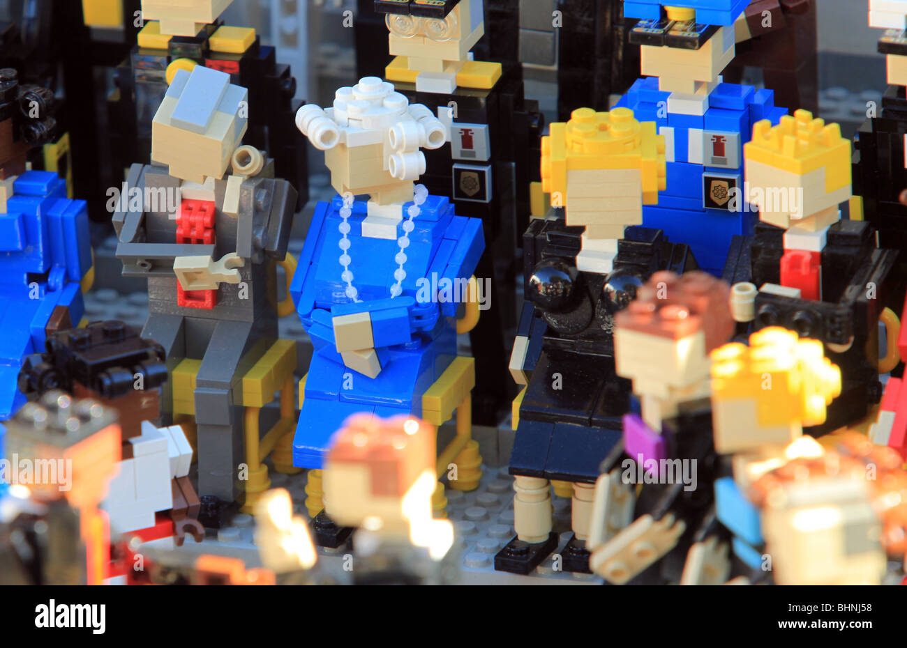 GEORGE H. W. BUSH BARBARA BUSH HILARY CLINTON BILL CLINTON LEGO 56ème investiture présidentielle américaine de Barack OBAMA CARLSBAD Banque D'Images