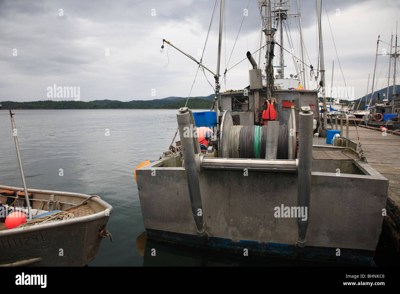 La pêche commerciale au filet maillant à quai, Prince Rupert (Colombie-Britannique) Banque D'Images