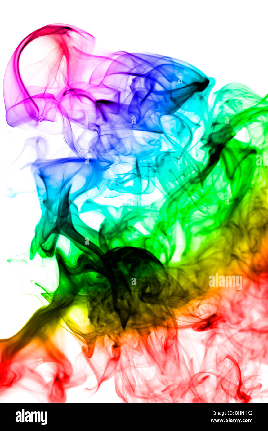 Objet sur blanc - abstract Smoke close up Banque D'Images