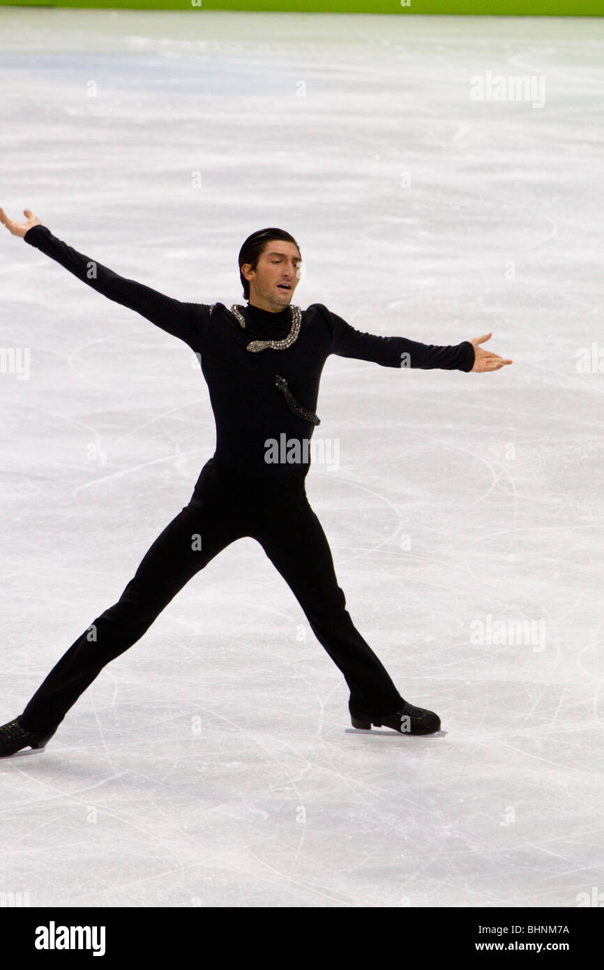 Evan Lysacek (USA), gagnant de la médaille d'or en compétition dans la Figure Skating Men's gratuitement aux Jeux Olympiques d'hiver de 2010 Banque D'Images