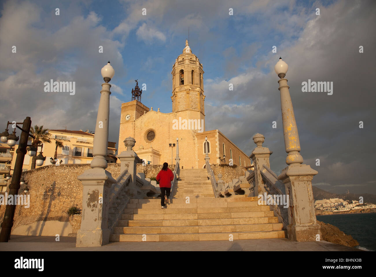 Église de Sant Bartomeu et Santa Tecla, Sitges, Barcelone Banque D'Images