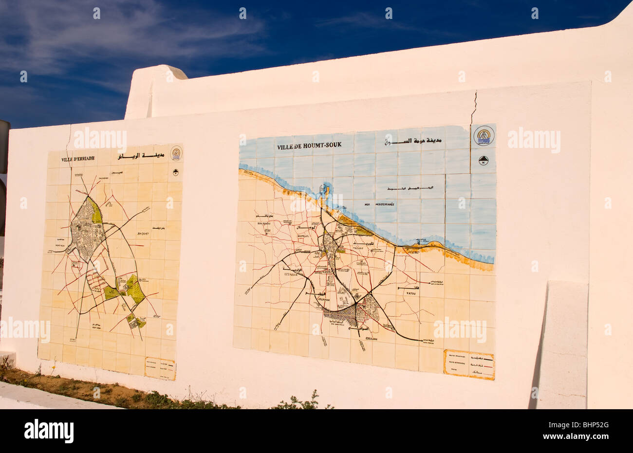 Plan de ville de Djerba Tunisie Afrique Banque D'Images