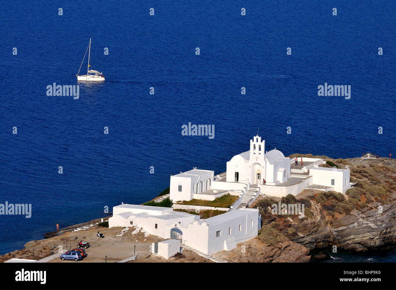 Chrisopigi monastère, Sifnos island, Grèce Banque D'Images