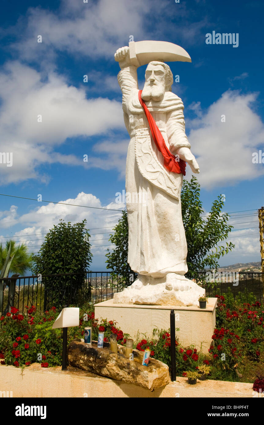 St.Elija Statue à Byblos Liban Moyen Orient Banque D'Images
