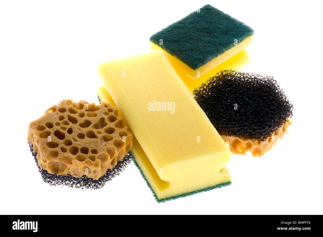 Objet sur blanc - outil d'une éponge de cuisine Banque D'Images