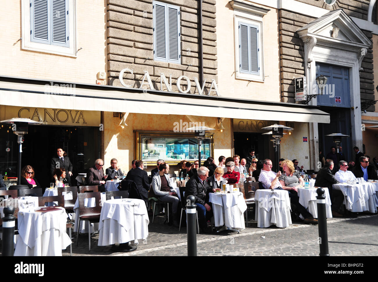 Café de Rome - Piazza del Popolo canova Banque D'Images