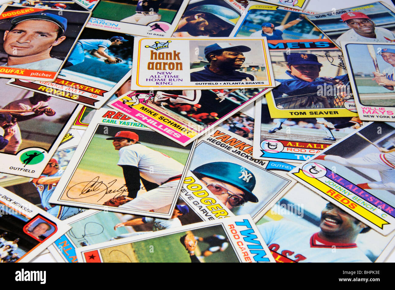 Collecte des cartes de baseball Banque D'Images
