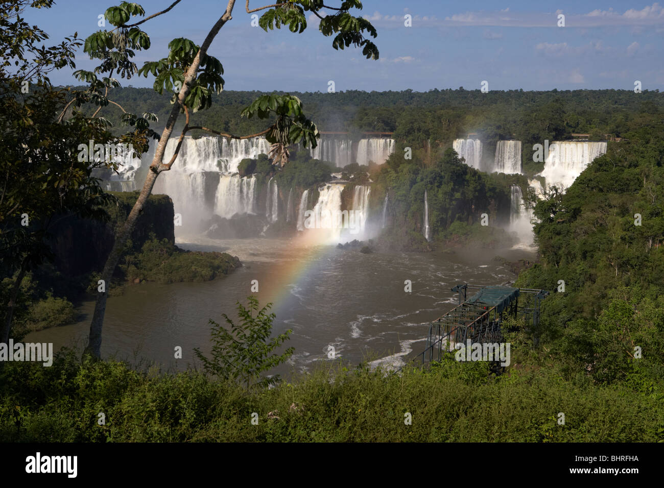 D'Iguazu vu du côté brésilien d'Iguaçu parc national, l'État de Parana, Brésil, Amérique du Sud Banque D'Images