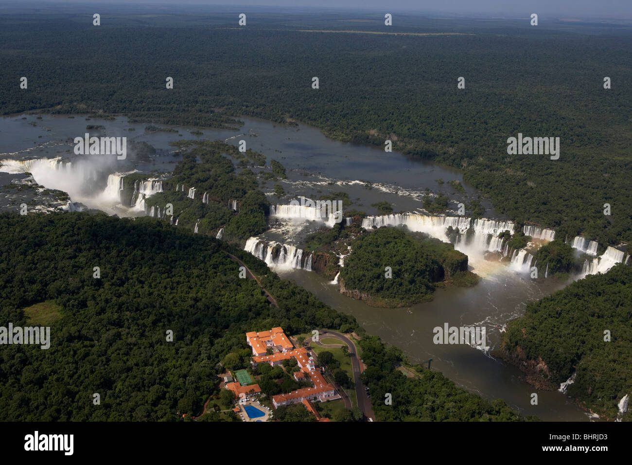 Vue aérienne du parc national iguaçu chutes d'Iguaçu, Parana, Brésil, Amérique du Sud Banque D'Images
