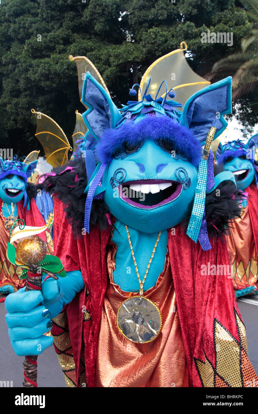 Un groupe en robe de soirée au Mardi Gras Parade Carnaval de Santa Cruz de Tenerife Espagne Banque D'Images