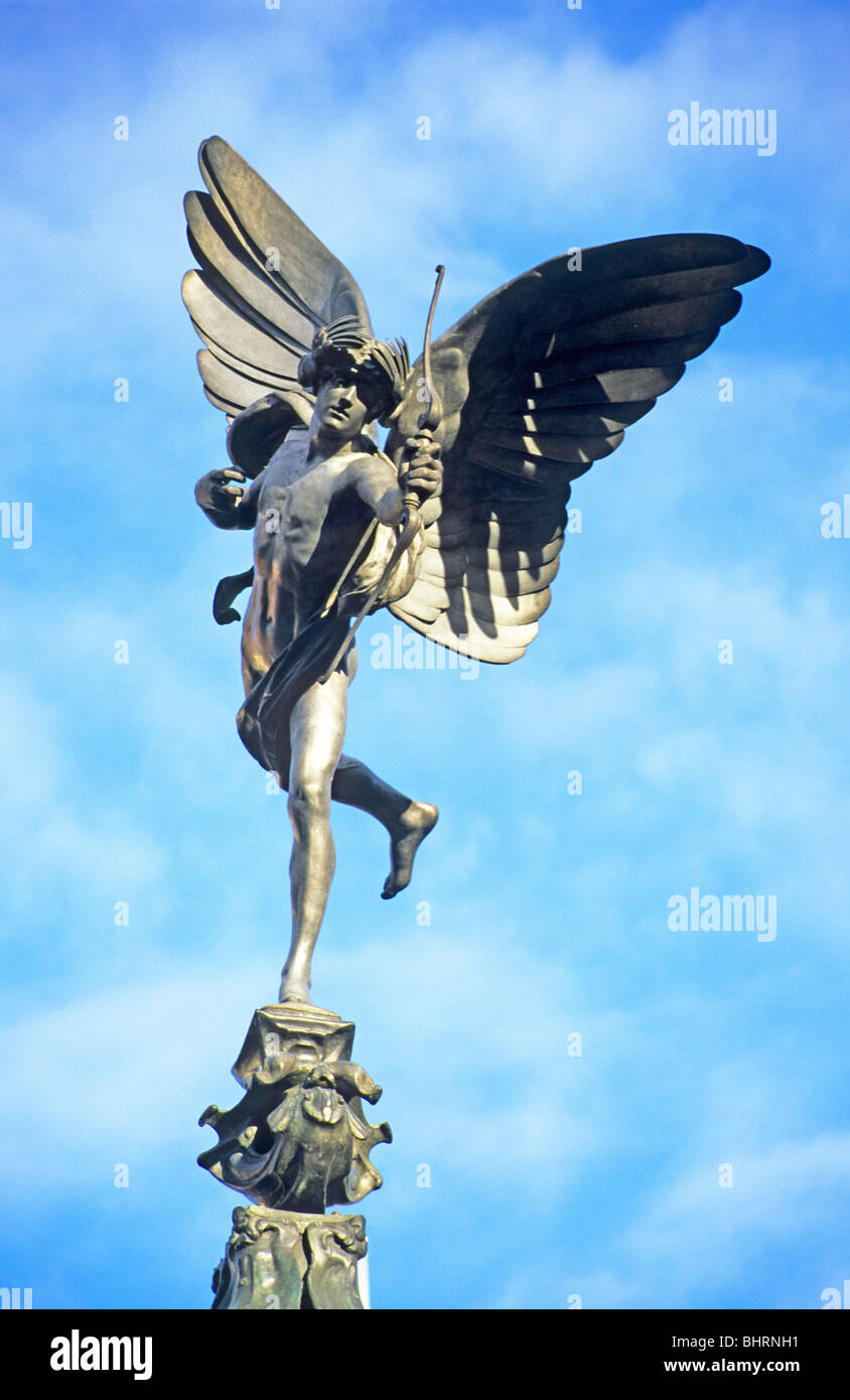 Statue d'Eros, Piccadilly Circus, Londres, Angleterre Banque D'Images