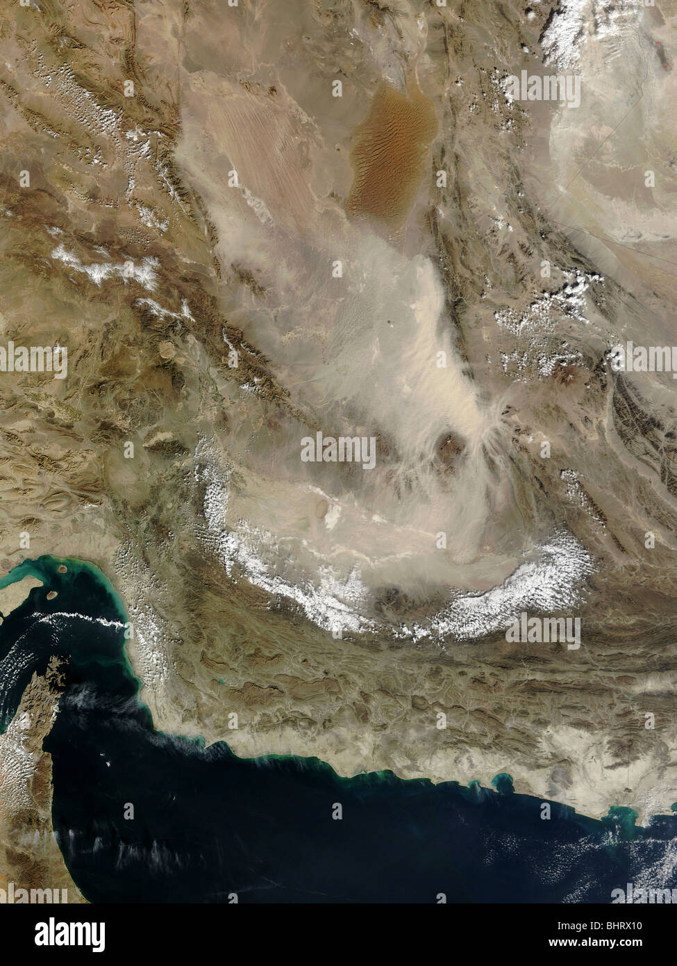Tempête de poussière en Iran. Banque D'Images