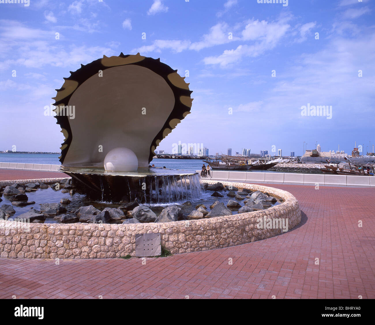 Le Monument de la perle sur la Corniche, Doha, Ad Dawhah Municipalité, État du Qatar Banque D'Images