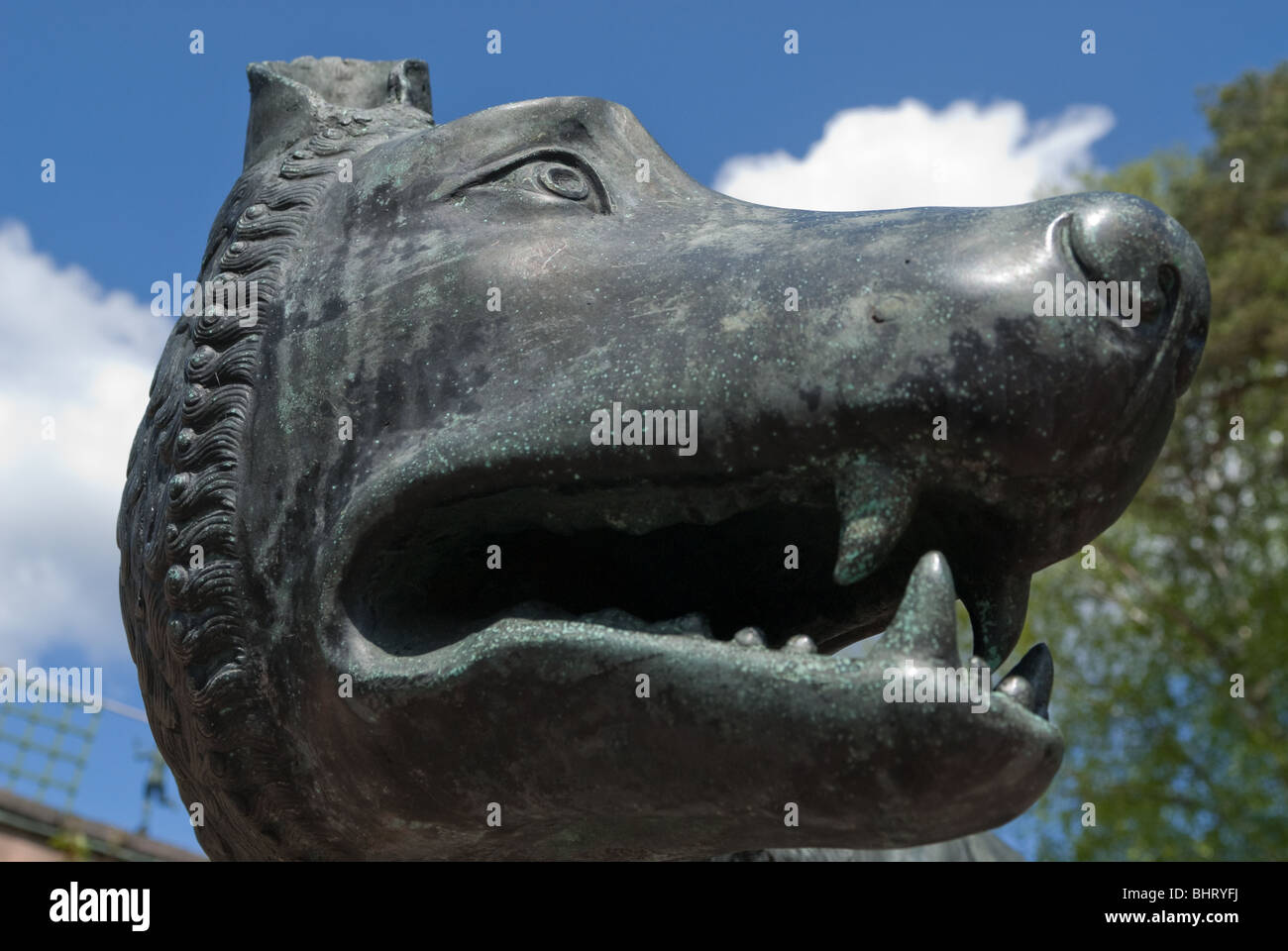La tête du loup sculpture de Carl milles Photo Stock - Alamy