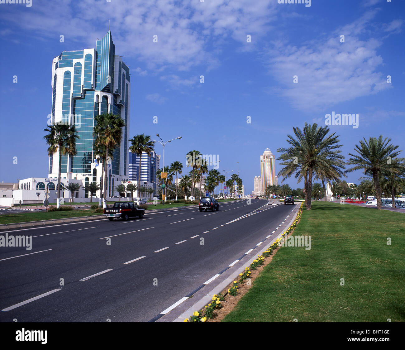 Business district, municipalité, Ad Dawhah Doha, Qatar Banque D'Images