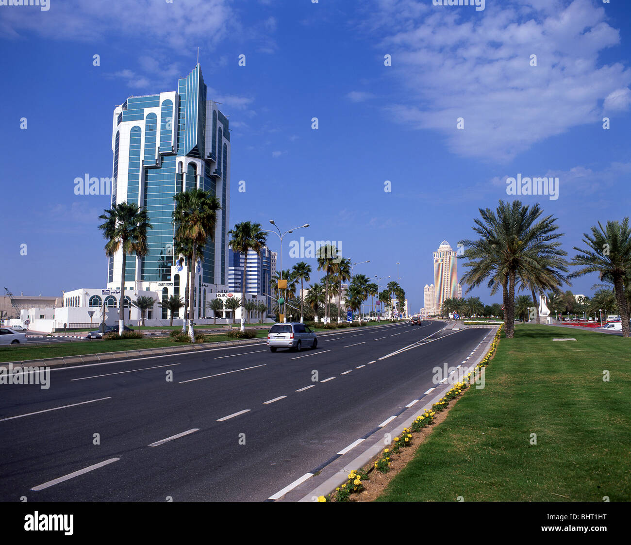 Business district, municipalité, Ad Dawhah Doha, Qatar Banque D'Images