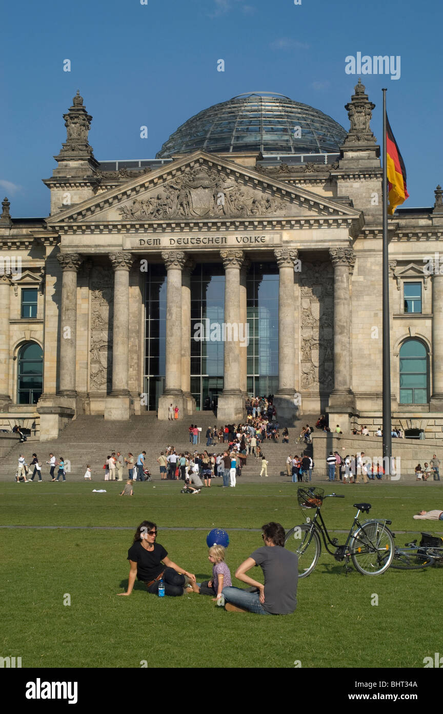 Le parlement Reichstag allemand Allemagne Berlin City Banque D'Images