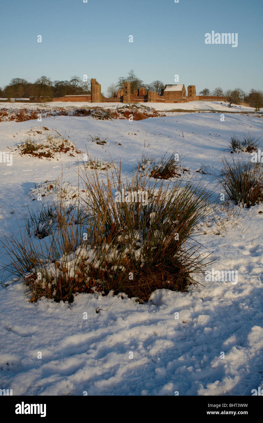 Scène d'hiver enneigé à Bradgate Park, Newtown Linford, Leicestershire Banque D'Images