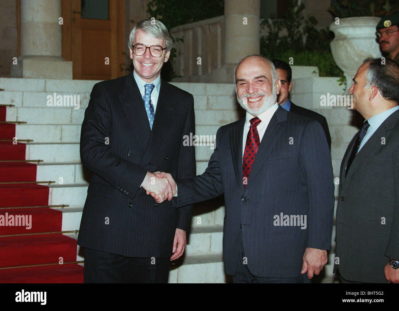 JOHN MAJOR ET PREMIER MINISTRE DU ROI HUSSEIN ET LE ROI 23 Mars 1995 Banque D'Images