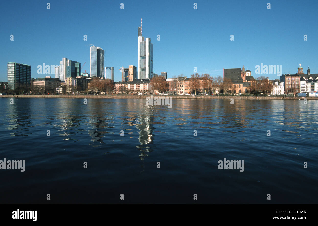 France, Allemagne, Frankfurt am Main Frankfurt am Main, Principal, principal fleuve Skyline skyline Banque D'Images